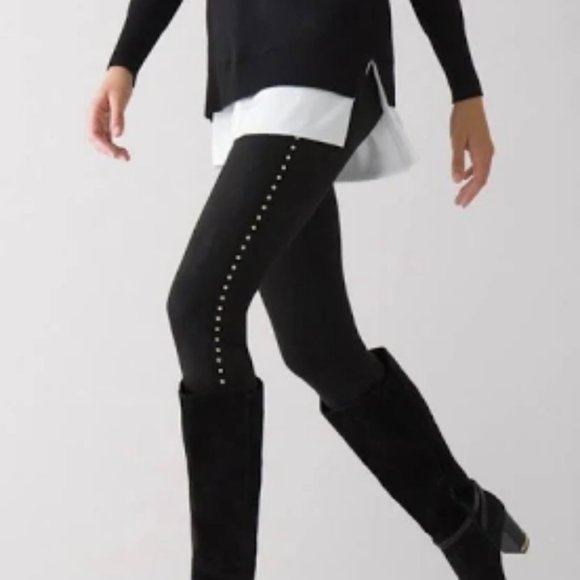 SALE White House Black Market Black Gold Stud Detail Runway Leggings - Picture 13 of 14